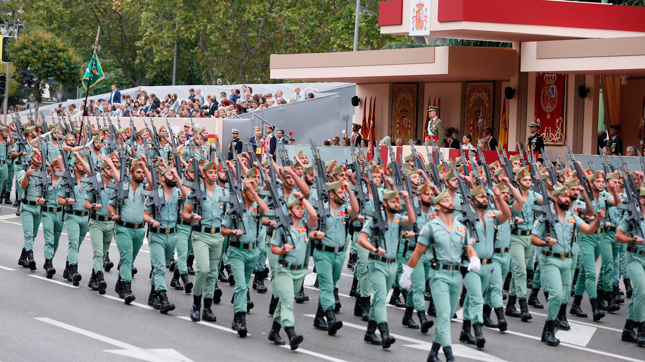 Los legionarios desfilan por el Día de la Fiesta Nacional, en una imagen del desfile de 2018