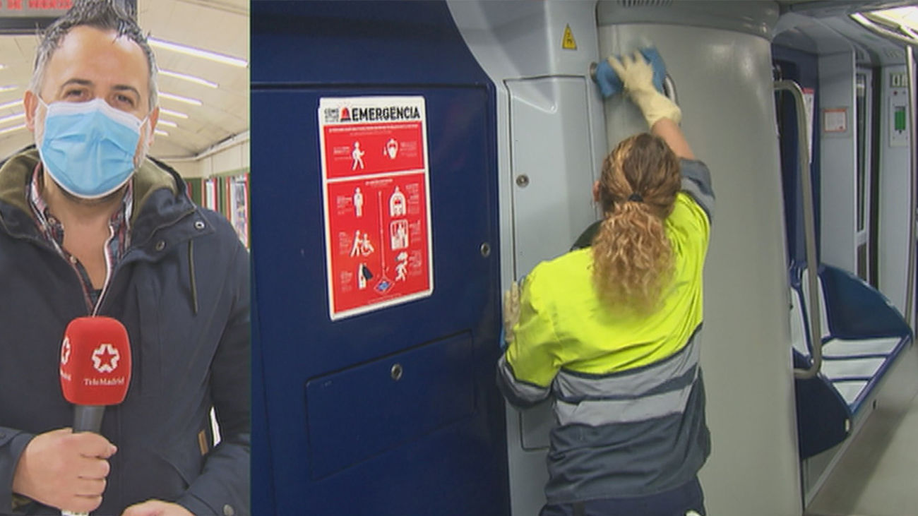 Así limpian y desinfectan por la noche la red de Metro de Madrid, que no baja la guardia con el coronavirus