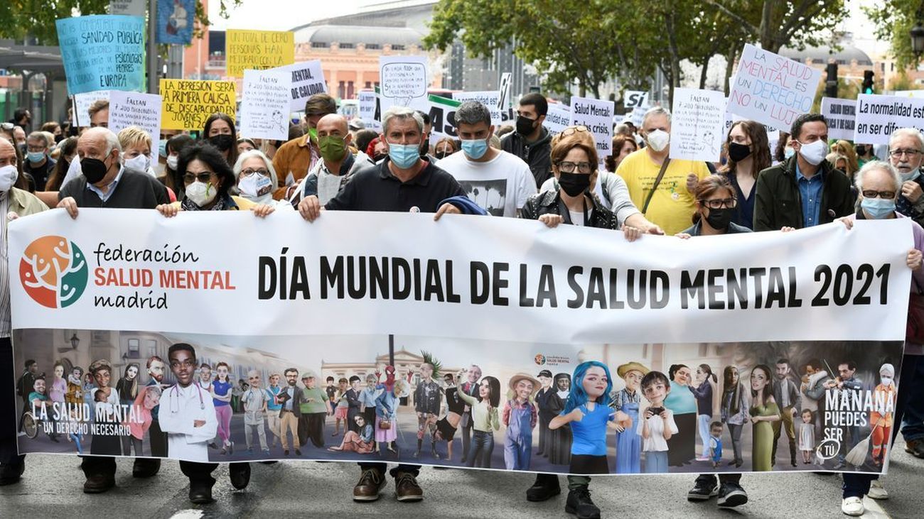 Marcha en Madrid en el Día Mundial de la Salud Mental