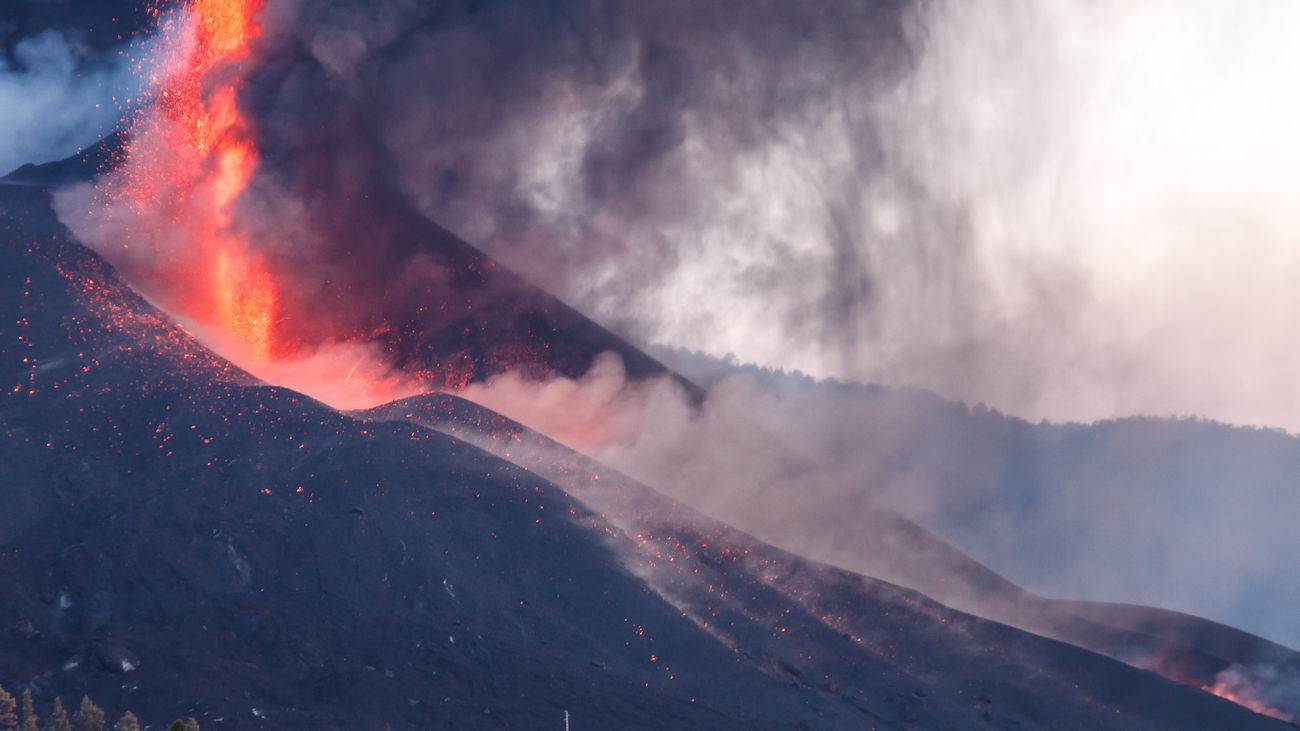 Imagen del volcán Cumbre Vieja en La Palma