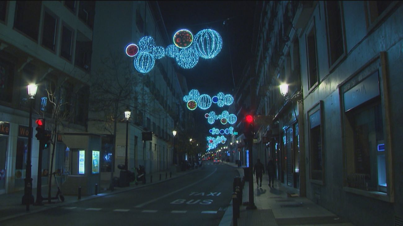Primeras pruebas de la luces de Navidad en Madrid