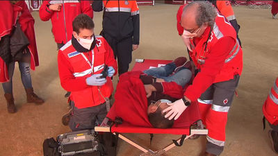 Los vecinos de Navalcarnero participan en un simulacro de emergencias