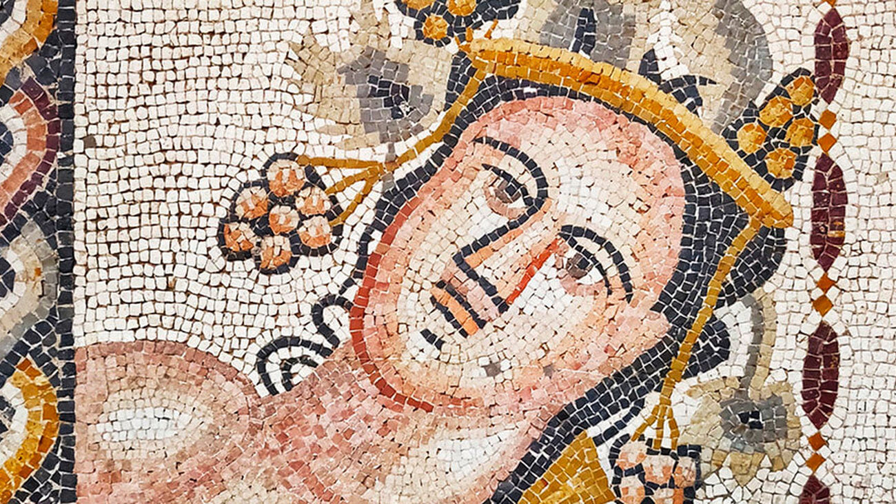 Detalle del Mosaico de Baco en Complutum