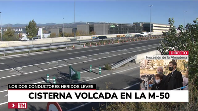 Reabre el tráfico en la M-50 tras retirar los restos del camión accidentado