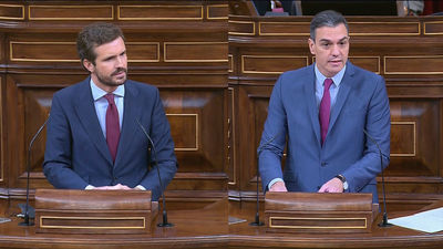Sánchez asegura que “España va a mejor” y Casado le acusa de falsear cuando España va "muy mal"