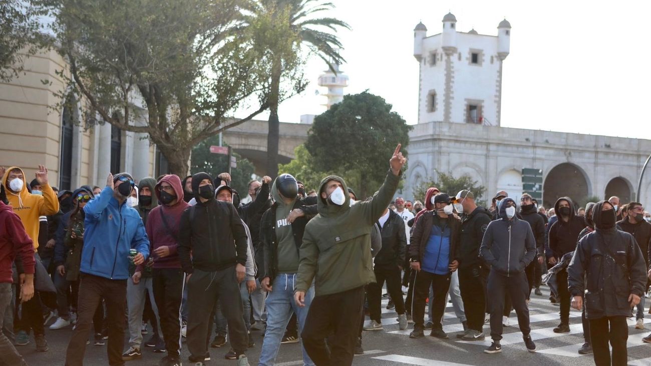 Protesta de los trabajadores del metal de Cádiz