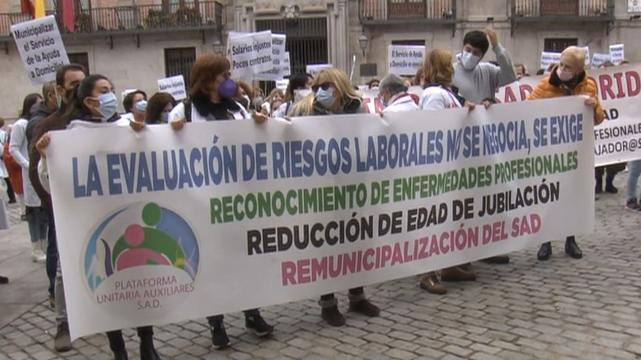 Cientos de cuidadoras domésticas protestan contra la precariedad del sector