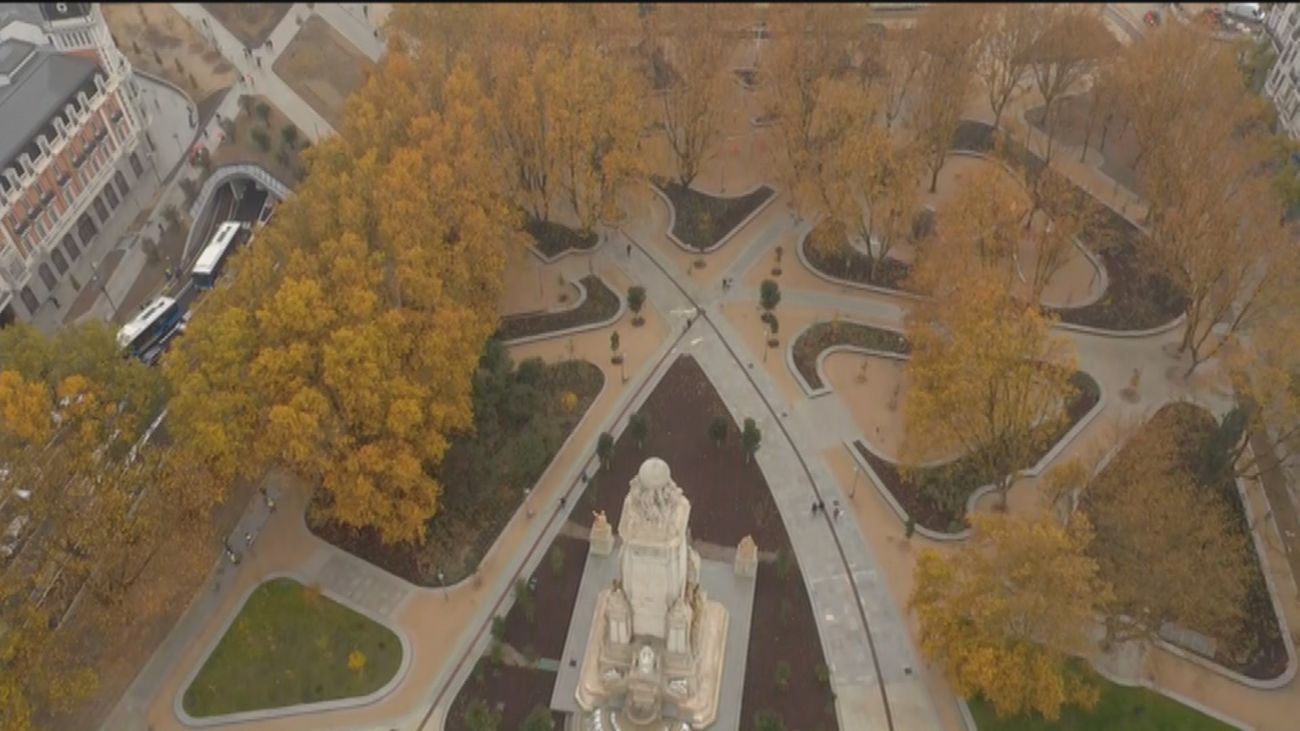Así es la nueva Plaza de España a vista de dron