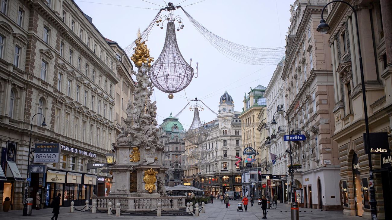 Centro de Viena, con la población confinada