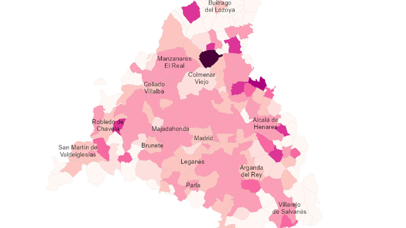 El mapa Covid de Madrid en el inicio de la Navidad