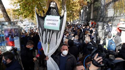 El sector de frutas y hortalizas se moviliza en Madrid para exigir medidas: "El campo se muere"