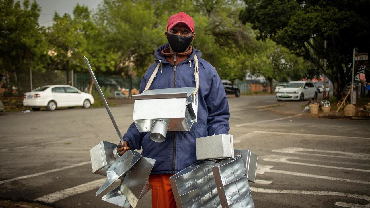 Imagen de un vendedor ambulante en Sudáfrica