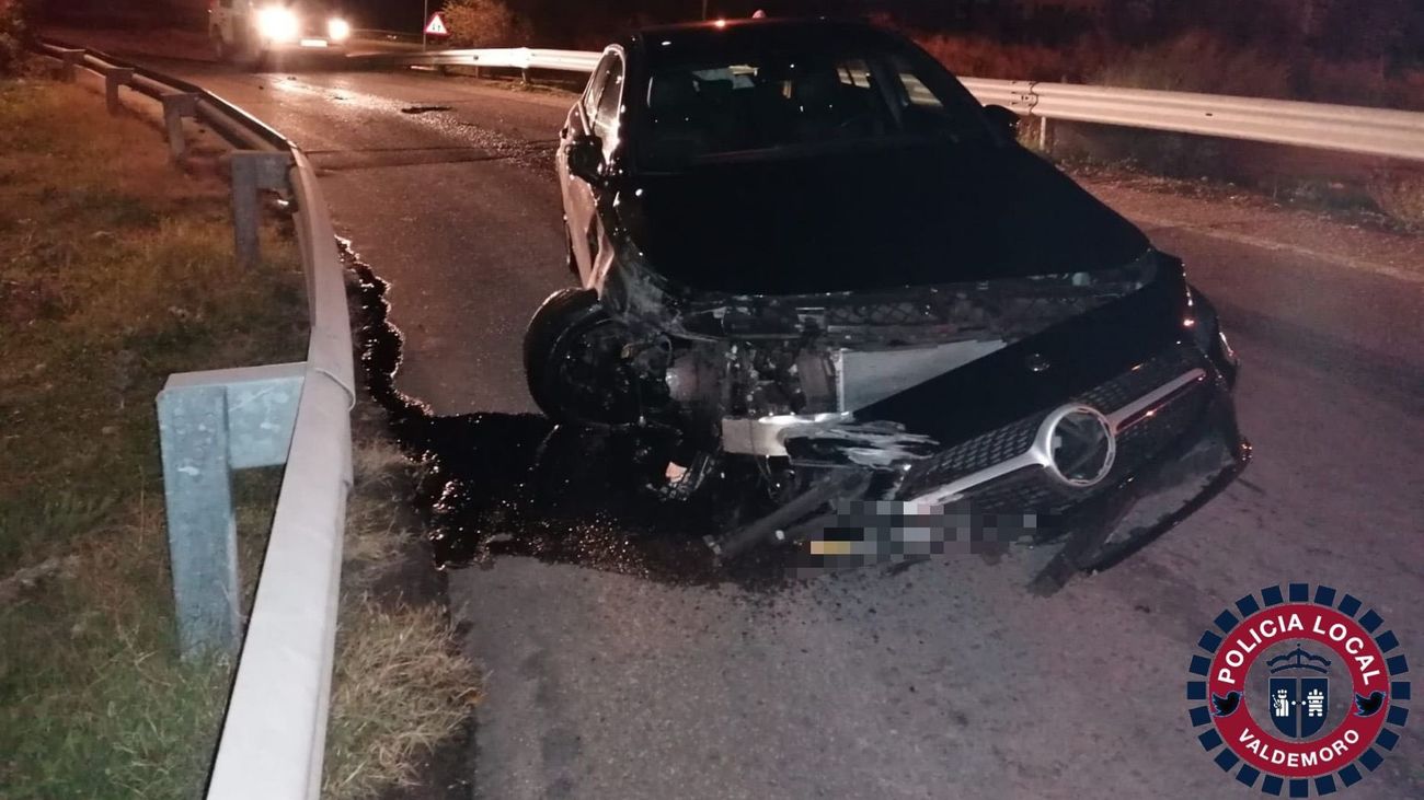 Detienen a conductor en Valdemoro que abandonó su coche tras un accidente