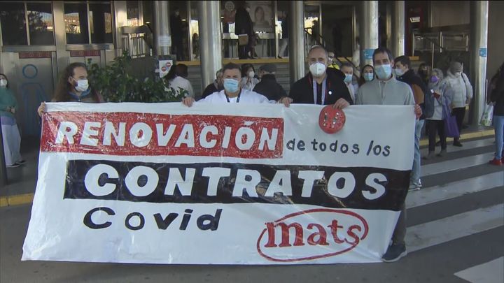 Protestas sanitarias para exigir la renovación del 100% de los contratos covid