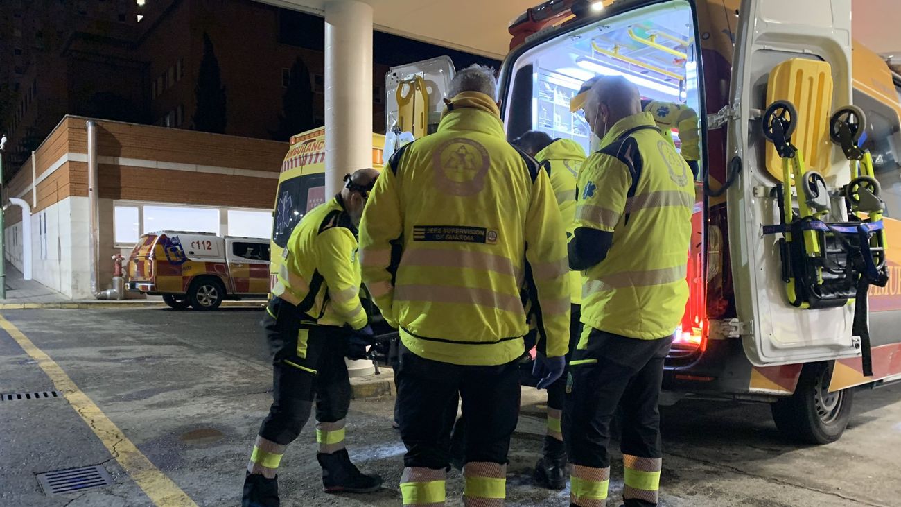 Llegada del herido al Hospital 12 de Octubre trasladado por el Samur