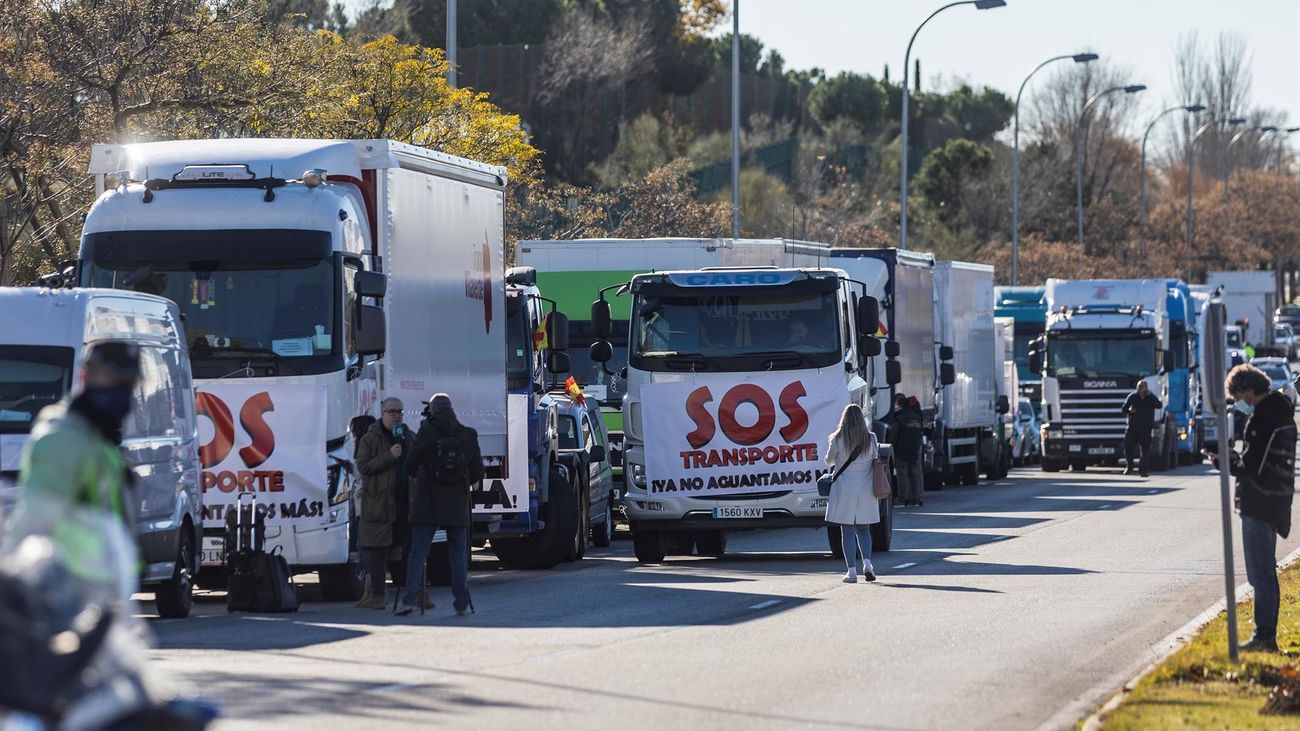 Protesta de camiones en Madrid