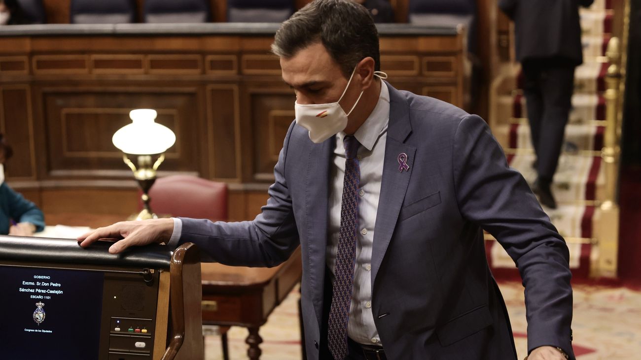El presidente Sánchez en una sesión en el Congreso