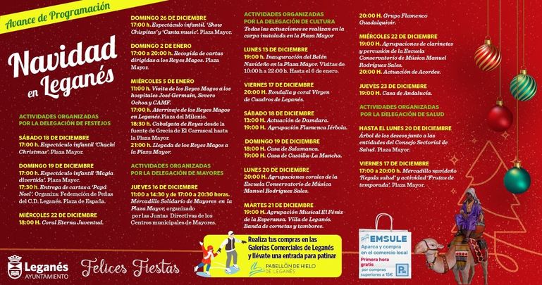 Progranación de Navidad de Leganés / AYUNTAMIENTO DE LEGANÉS
