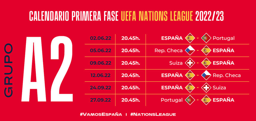 Calendario de la Selección española / @SEFUTBOL