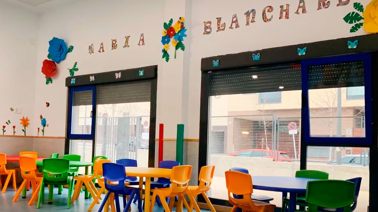 Una de las aulas del CEIP María Blanchad de Getafe
