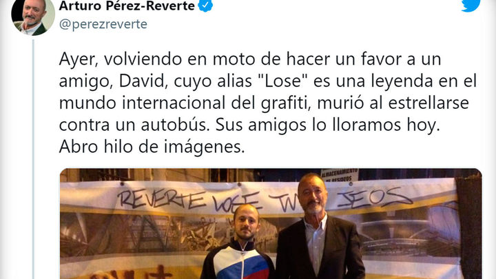 El grafitero 'Lose', amigo de Pérez-Reverte, es el motorista fallecido en el accidente de Villaverde