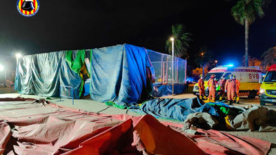 Nueve menores heridos al levantar el viento y tumbar un hinchable en la feria de Mislata (Valencia)