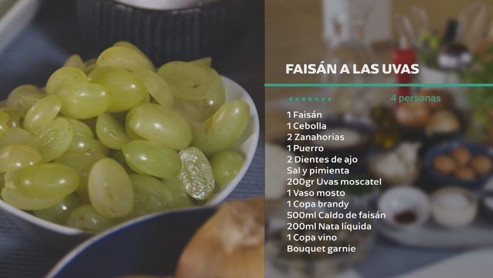 Receta de faisán a las uvas
