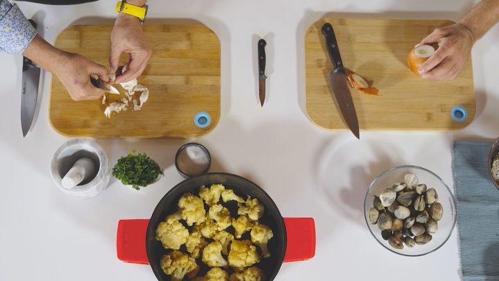 Receta de coliflor con almejas