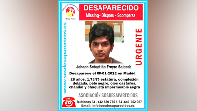 Se busca a Johann Sebastián Freyre, un joven desaparecido en Moratalaz