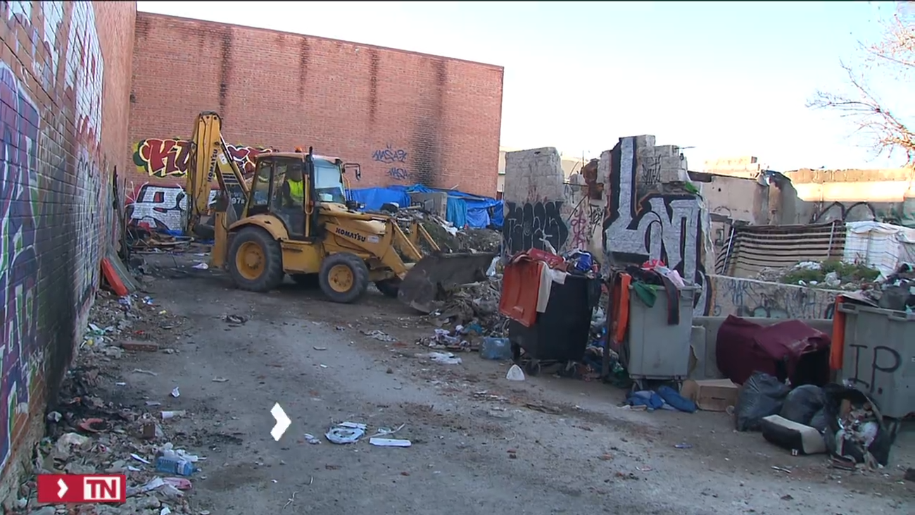 Desalojado y demolido un ‘narcopoblado’ chabolista en Villaverde