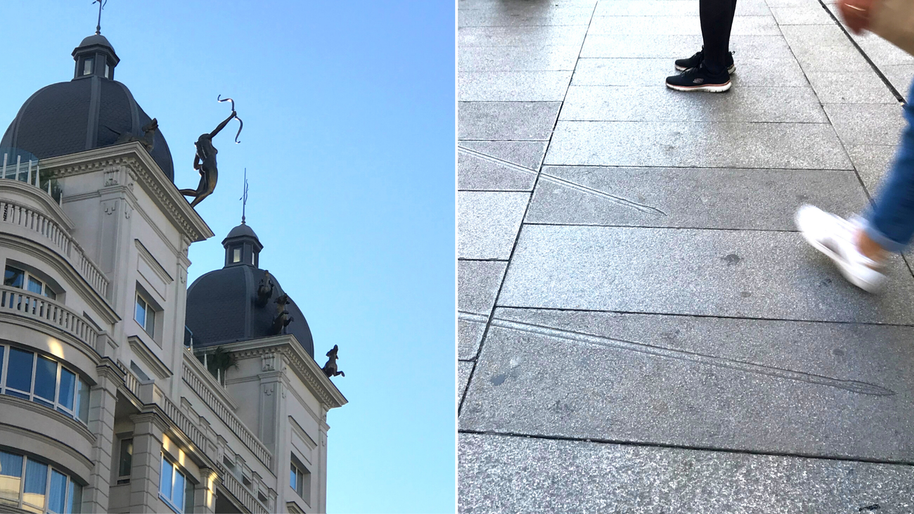 ¿Por qué hay unas flechas en el suelo de la Gran Vía?