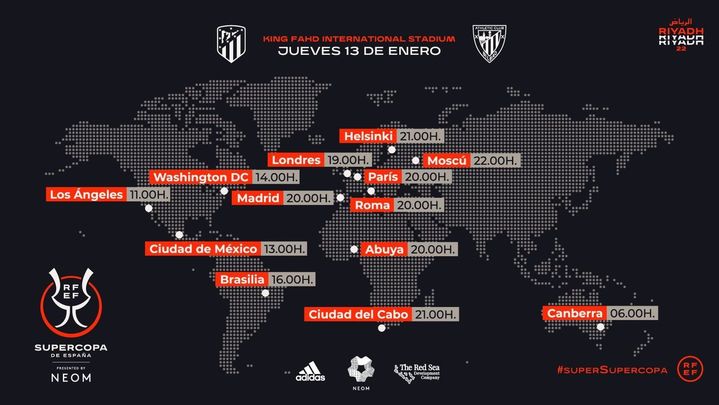 Horarios del Atlético de Madrid-Athletic / RFEF