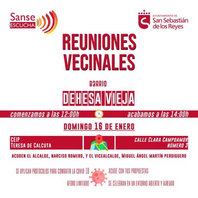 Cartel de las reuniones vecinales 'SanseEscucha' / AYTO SAN SEBASTIAN DE LOS REYES