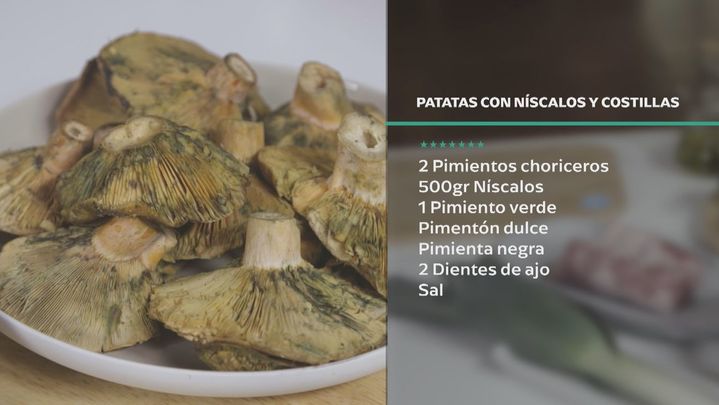 Receta de patatas con costillas y níscalos