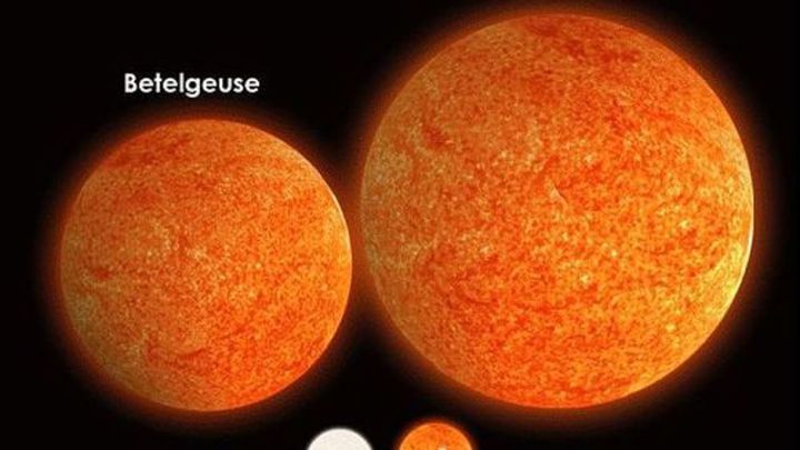 Las estrellas Betelgeuse y Antares comparadas con el Sol / DOMINIO PÚBLICO
