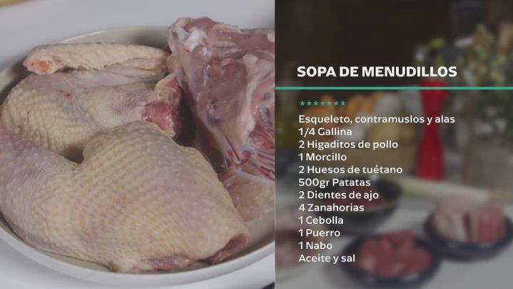 Receta de sopa de menudillos al aprovechamiento
