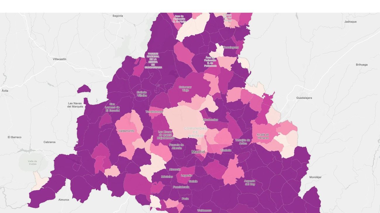 Mapa Covid de Madrid: ómicron sigue fuerte sobre todo en la zona sur