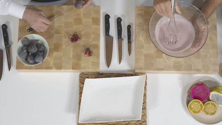 Receta de crema de calabaza y sinfonía de frutos rojos