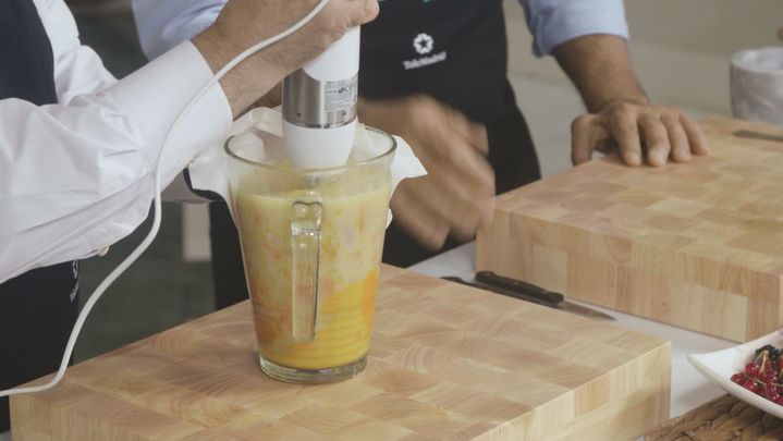 Receta de crema de calabaza y sinfonía de frutos rojos