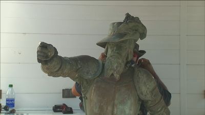 Derriban la estatua de Ponce de León en Puerto Rico horas antes de la llegada del rey Felipe VI