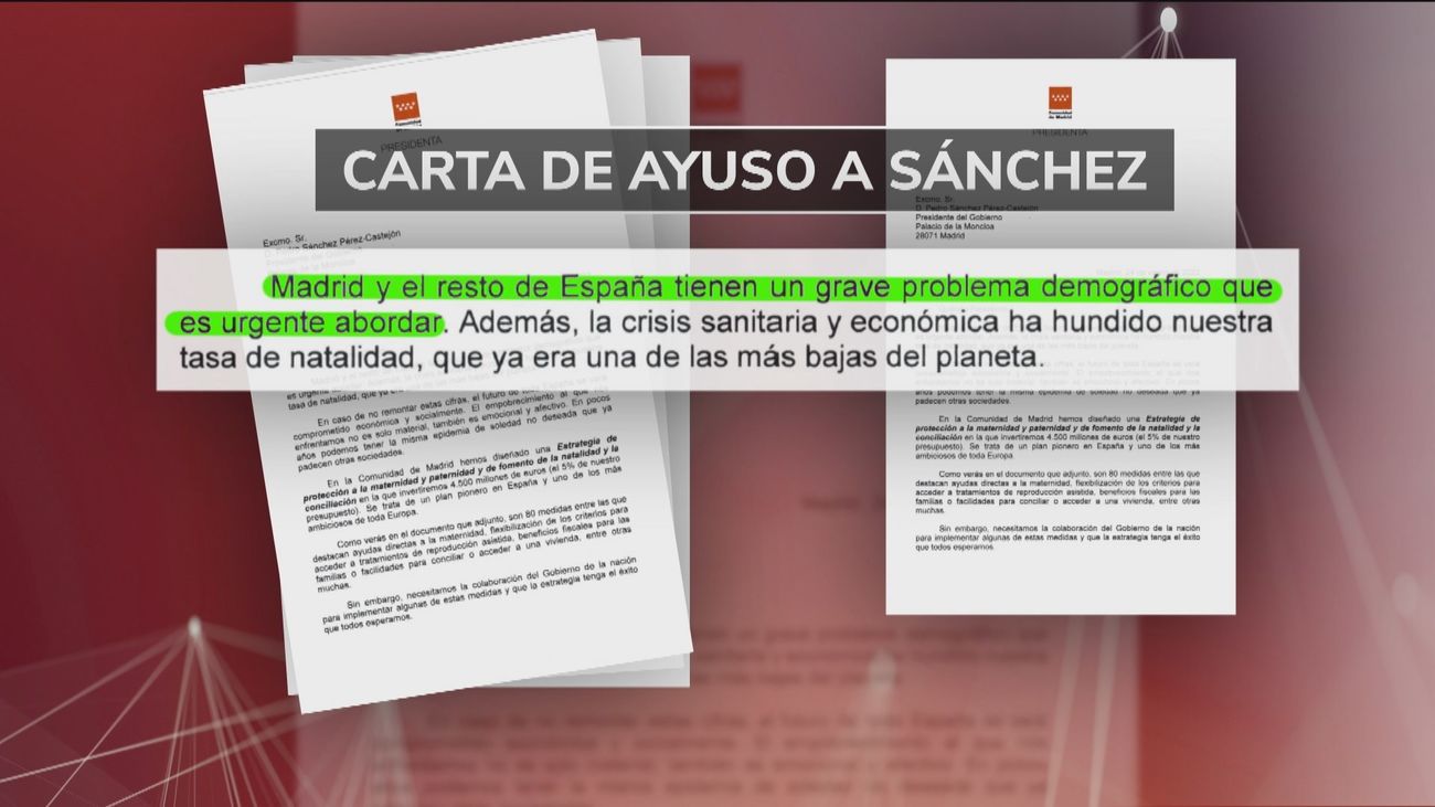 Ayuso envía una carta a Sánchez donde le pide que ayude en la ...