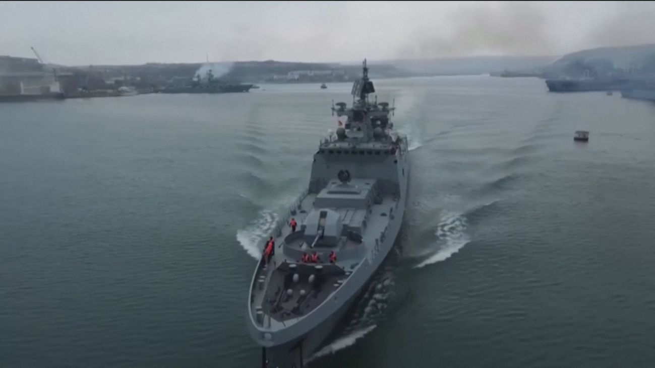 Buques rusos en el mar de Barents