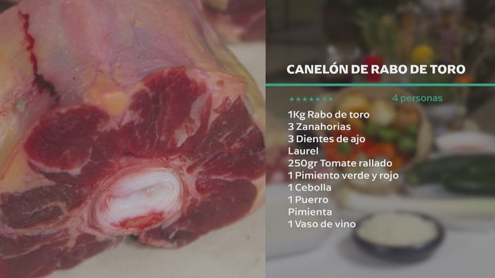 Receta de canelones de rabo de toro