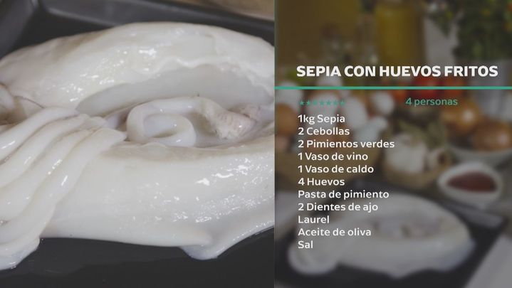 Receta de sepia con huevo frito