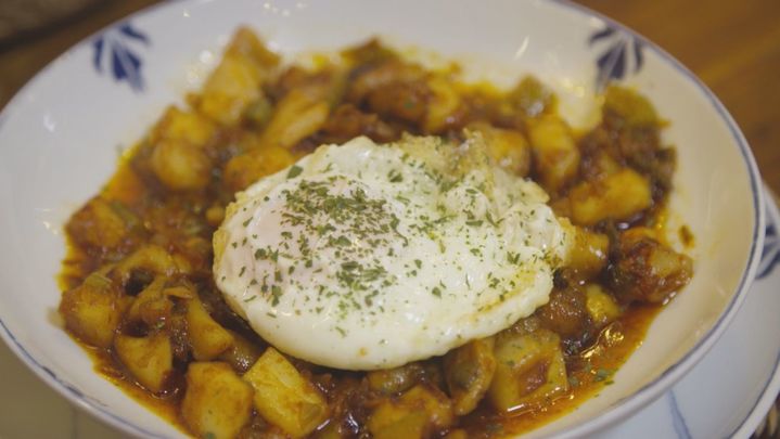 Receta de sepia con huevo frito