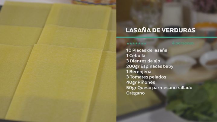 Receta de lasaña de verduras
