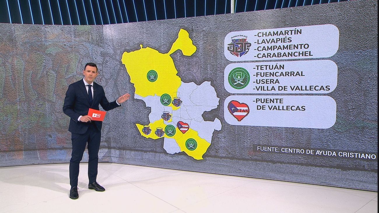 El mapa de las bandas latinas en Madrid