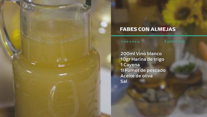 Receta de fabes con almejas y langostinos