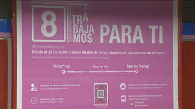 Recuerda: Metro de Madrid arranca este domingo las obras de la L8 entre Colombia  y Mar de Cristal