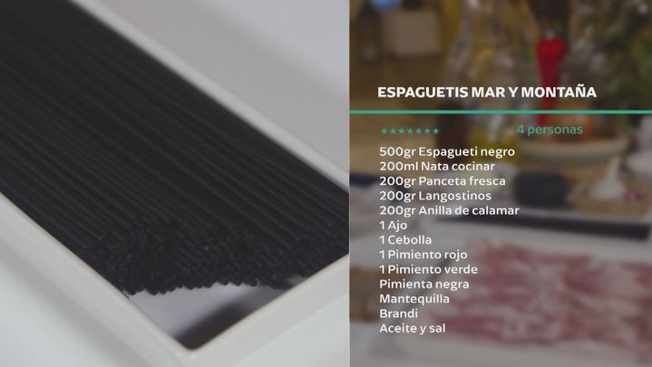 Espaguetis negros mar y montaña